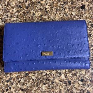Kate Spade Blue Ostrich Wallet